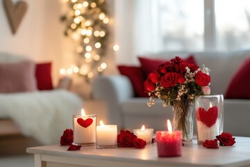 Romantic Valentine's Day Decoration Living Room.