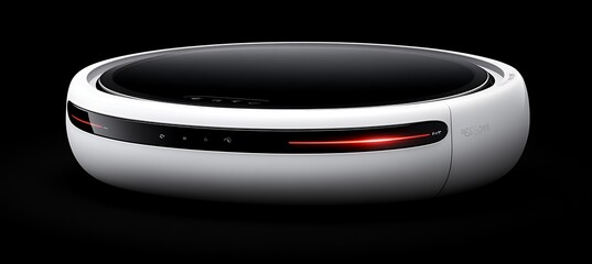 Sleek White and Black Modern Kitchen Induction Cooktop with Red Indicator Light