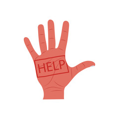 Hand Raised for Help Vector Illustration