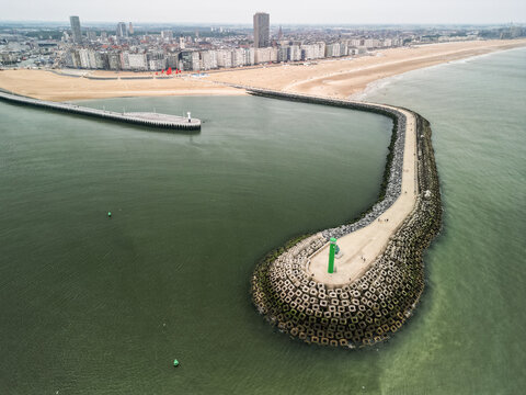 Pier at Ostend Beach, Oostende, Belgium