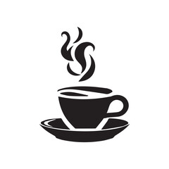 Coffee and tea cup icon, logo symbols vector illustration silhouette image template.eps 10.