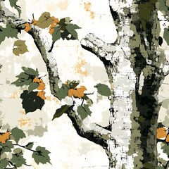 Discover the Art of Camouflage in Nature. Tree camouflage pattern with realistic natural textures concept