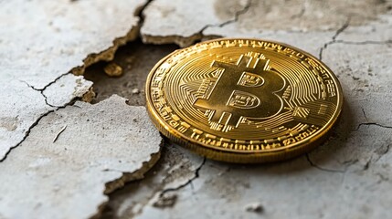 Visual Representation of Cryptocurrency Concept with Repeated Bitcoin Symbols on Vibrant Digital Background