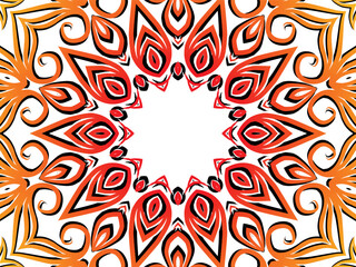 red caleidoscope classic gradient flower art pattern of traditional tenun batik ethnic dayak ornament for wallpaper ads background sticker or clothing	