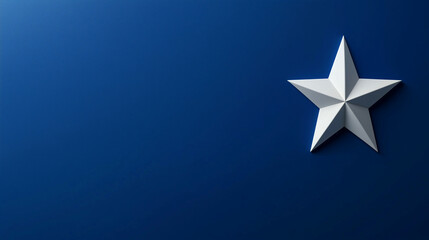 Obraz premium A simple, blue background with one white star,