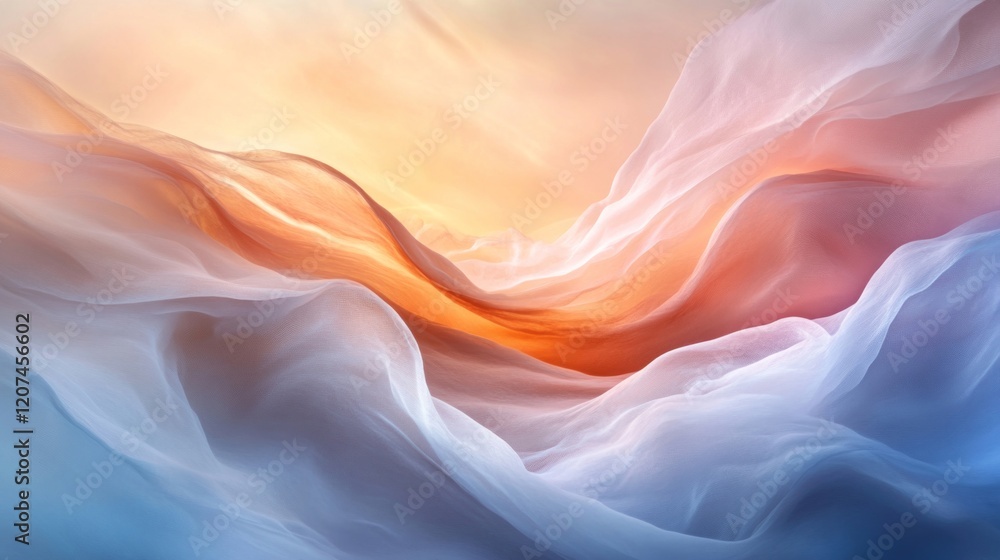 Poster soft flowing colors blending harmoniously in an abstract design.