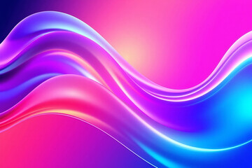 Naklejka premium Abstract Waves Vibrant Colors Rainbow Gradient Background