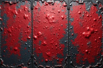 Fototapeta premium Distressed metallic wall with deep gouges and stains , metal, oxidized, texture