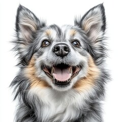 Fototapeta premium Isolated Dog on White Background, Clean Cut, Animal Portrait, Pet, Simple Design, Minimalist Style