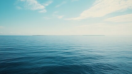 Fototapeta premium Baltic Sea aerial view showcasing vast expanse of water and distant coastline, symbolizing natural beauty and serene landscapes. 