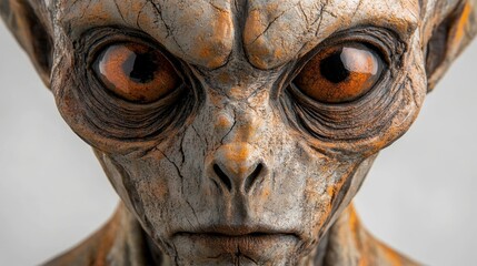 Mysterious Grey Alien Silhouette on White Background, Sci-Fi, Extraterrestrial, Futuristic, Alien Life, Space Exploration