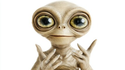 Mysterious Grey Alien Silhouette on White Background, Sci-Fi, Extraterrestrial, Futuristic, Alien Life, Space Exploration