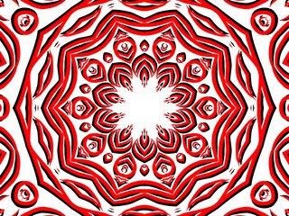 red caleidoscope classic gradient flower art pattern of traditional tenun batik ethnic dayak ornament for wallpaper ads background sticker or clothing	