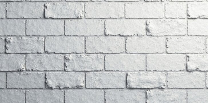 Fototapeta Clean lines, uniform light grey bricks, minimal grout , modern wall, bricks