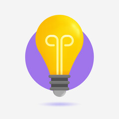 3D REALISTIC BULB LAMP ICON ILLUSTRATION