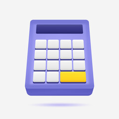 3D REALISTIC CALCULATOR ICON ILLUSTRATION