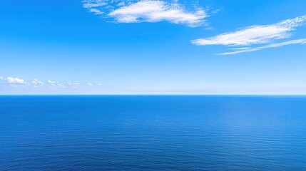 Obraz premium Baltic Sea aerial view showcasing vast expanse of water and distant coastline, symbolizing natural beauty and serene landscapes. 