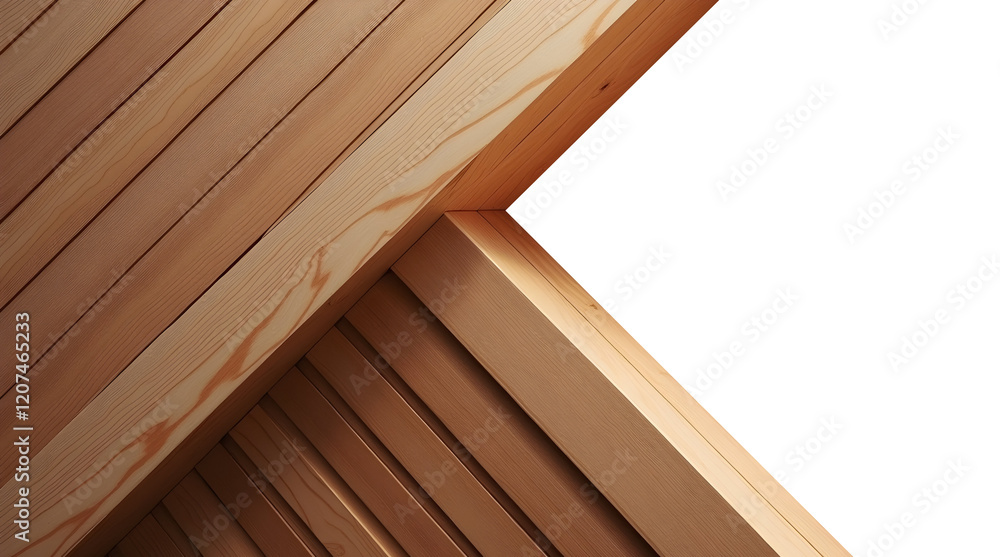 Poster intricate wooden design: a captivating interplay of light and shadow on meticulously arranged wooden