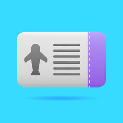 3D REALISTIC PASSPORT ICON ILLUSTRATION