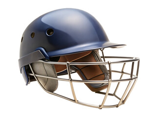Fototapeta premium Blue Cricket Helmet with Protective Grill isolated on white background as transparent. PNG.AI GENERATED