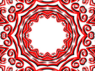 red caleidoscope classic gradient flower art pattern of traditional tenun batik ethnic dayak ornament for wallpaper ads background sticker or clothing	