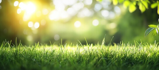 Obraz premium Serene Summer Meadow: A Sunlit Grassland Panorama