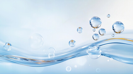 A blue background with many small bubbles. The bubbles are in different sizes and are scattered throughout the background