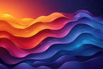 Obraz premium Abstract Colorful Waves Across a Starry Night Sky