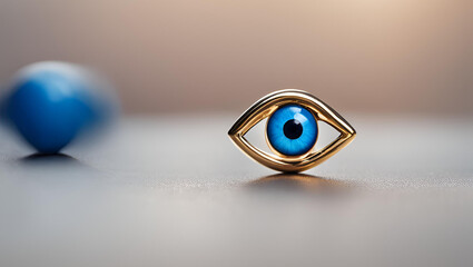 Blue evil eye bead in the shape of an eye