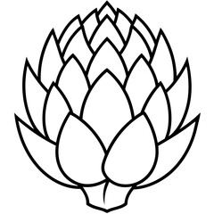 Simple Artichoke Line Sketch