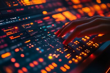 Studio Hand Controls Digital Audio Console