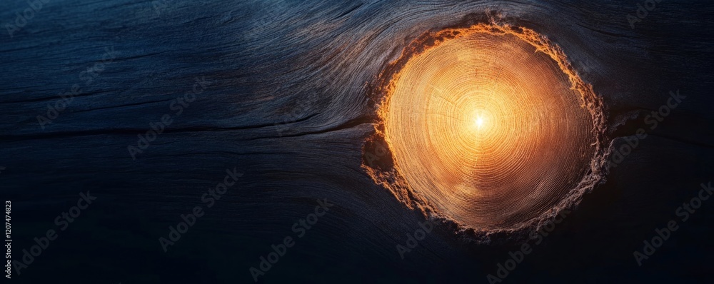 Poster bright circular splash in dark water, creating a mesmerizing glow.