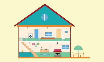 Doll house vector illustration