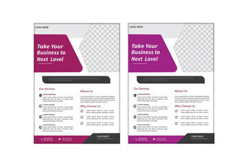   a bundle of 2 templates of a4 flyer, template .modern business flyer template.creative professional business vector template. design