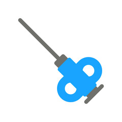 biopsy needle icon illustration flat design blue and grey color 
