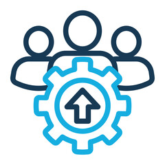 Teamwork Icon with Outline Color Style
