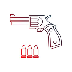 gun gradient outline icon with white background vector stock illustration