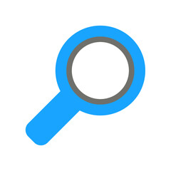 magnify flat icon illustration blue and grey color