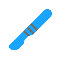 skalpel blue and grey flat icon illustration design