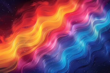 Abstract Cosmic Waves of Color and Light