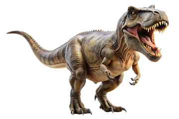 Fototapeta premium Ferocious T-Rex Dinosaur Illustration isolated on white background as transparent. PNG.AI GENERATED
