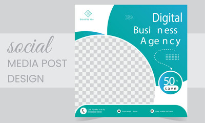 Business social media post design web banner template design