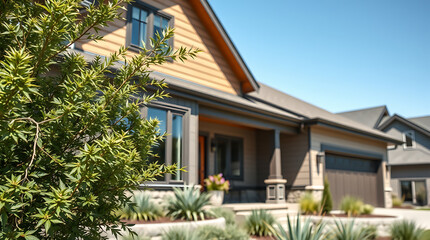 Fototapeta premium Luxury Modern Home Exterior: Dream House Design and Landscaping