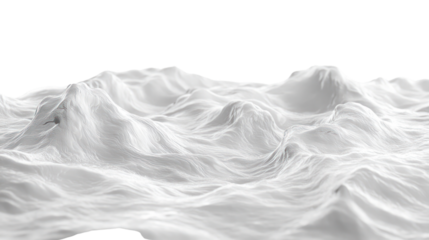 Abstract representation of white organic shapes, resembling fluid motion or gentle hills, ideal for backgrounds and design projects.