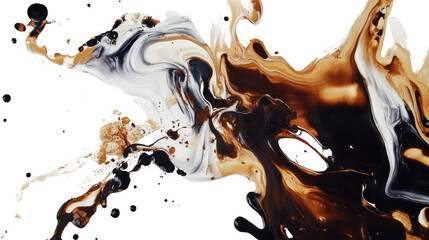 Obraz premium Abstract swirling colors of white, brown, and black on a transparent background, perfect for artistic designs and creative projects.