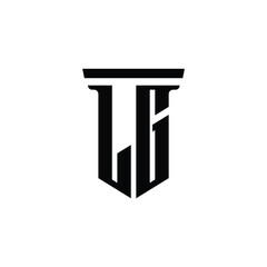 LG monogram logo design letter text name symbol monochrome logotype alphabet character simple logo