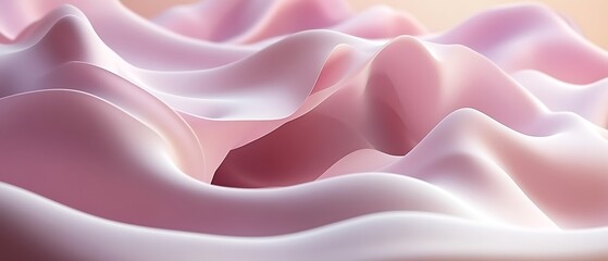 Fototapeta premium Abstract pink and white wavy fabric.