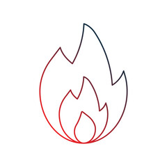 fire gradient outline icon with white background vector stock illustration