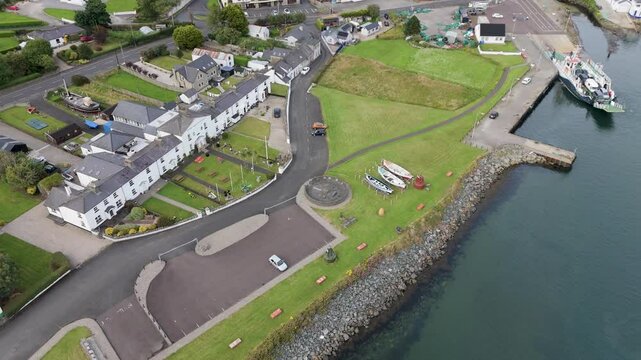 Aerial view of Inishowen Maritime Museum at Greencastle, in County Donegal, Ireland