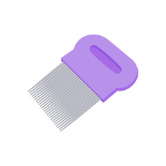 Flea Comb, Veterinary Flat Vector Illustration